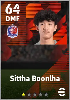 Sittha Boonlha eFootball 2026 player card — 64 OVR DMF