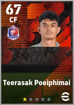 Teerasak Poeiphimai eFootball 2026 player card — 67 OVR CF