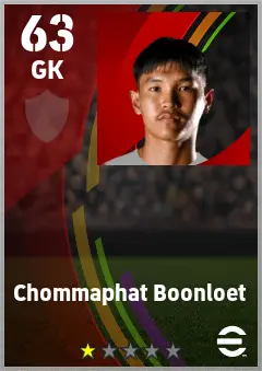 Chommaphat Boonloet eFootball 2026 player card — 63 OVR GK