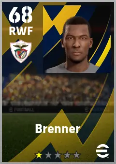 Brenner eFootball 2026 player card — 68 OVR RWF