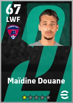 Maidine Douane eFootball 2026 player card — 67 OVR LWF