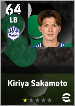 Kiriya Sakamoto eFootball 2026 player card — 64 OVR LB