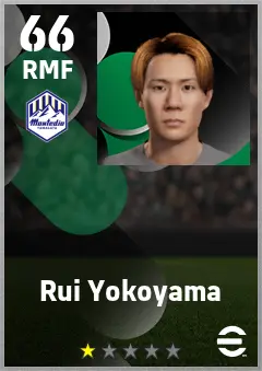Rui Yokoyama eFootball 2026 player card — 66 OVR RMF