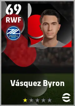 Vasquez Byron eFootball 2026 player card — 69 OVR RWF