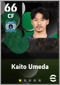 Kaito Umeda eFootball 2026 player card — 66 OVR CF