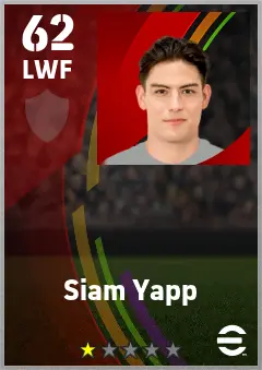 Siam Yapp eFootball 2026 player card — 62 OVR LWF