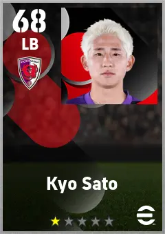 Kyo Sato eFootball 2026 player card — 68 OVR LB