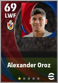 Alexander Oroz eFootball 2026 player card — 69 OVR LWF