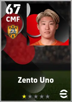 Zento Uno eFootball 2026 player card — 67 OVR CMF