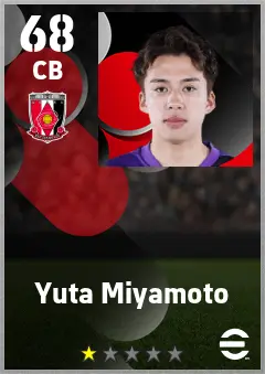 Yuta Miyamoto eFootball 2026 player card — 68 OVR CB