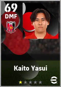 Kaito Yasui eFootball 2026 player card — 69 OVR DMF