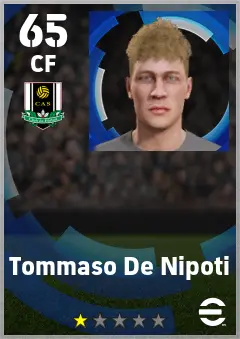 Tommaso De Nipoti eFootball 2026 player card — 65 OVR CF