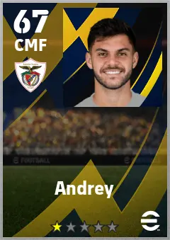 Andrey eFootball 2026 player card — 67 OVR CMF