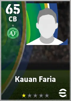 Kauan Faria eFootball 2026 player card — 65 OVR CB