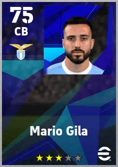 Mario Gila eFootball 2026 player card — 75 OVR CB