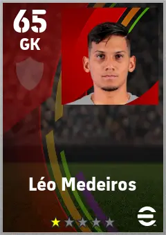 Leo Medeiros eFootball 2026 player card — 65 OVR GK
