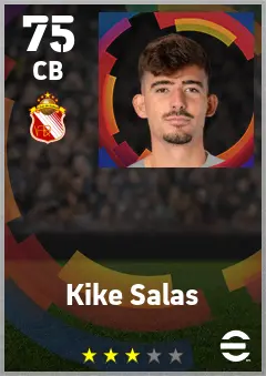 Kike Salas eFootball 2026 player card — 75 OVR CB