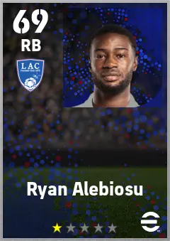 Ryan Alebiosu eFootball 2026 player card — 69 OVR RB