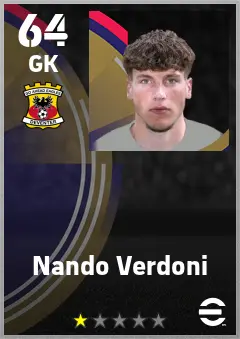 Nando Verdoni eFootball 2026 player card — 64 OVR GK