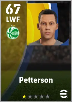 Petterson eFootball 2026 player card — 67 OVR LWF