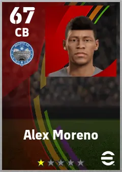 Alex Moreno eFootball 2026 player card — 67 OVR CB