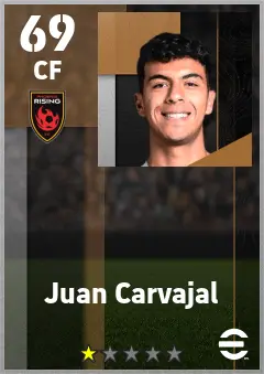Juan Carvajal eFootball 2026 player card — 69 OVR CF
