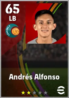 Andres Alfonso eFootball 2026 player card, 65 OVR LB