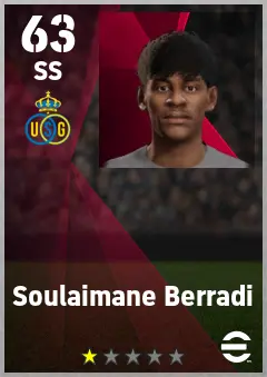 Soulaimane Berradi eFootball 2026 player card — 63 OVR SS