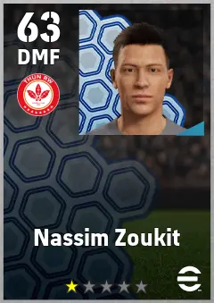 Nassim Zoukit eFootball 2026 player card, 63 OVR DMF