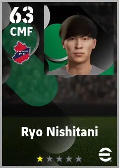 Ryo Nishitani eFootball 2026 player card — 63 OVR CMF
