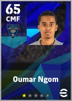 Oumar Ngom eFootball 2026 player card — 65 OVR CMF