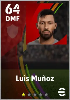 Luis Munoz eFootball 2026 player card — 64 OVR DMF