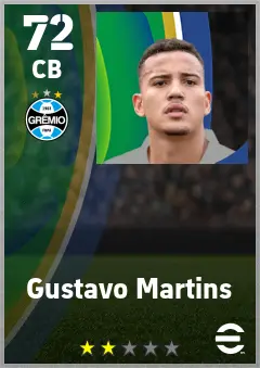 Gustavo Martins eFootball 2026 player card — 72 OVR CB