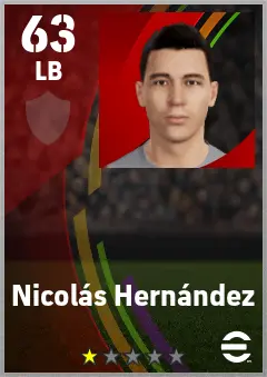 Nicolas Hernandez eFootball 2026 player card — 63 OVR LB