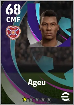 Ageu eFootball 2026 player card — 68 OVR CMF