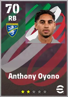 Anthony Oyono eFootball 2026 player card — 70 OVR RB