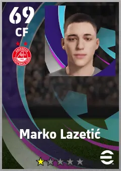 Marko Lazetic eFootball 2026 player card — 69 OVR CF