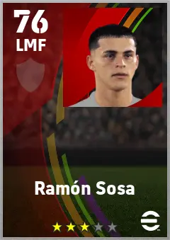 Ramon Sosa eFootball 2026 player card — 76 OVR LMF