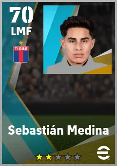Sebastian Medina eFootball 2026 player card — 70 OVR LMF