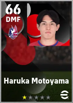 Haruka Motoyama eFootball 2026 player card — 66 OVR DMF