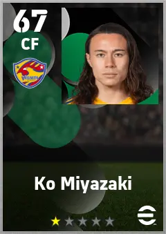 Ko Miyazaki eFootball 2026 player card — 67 OVR CF