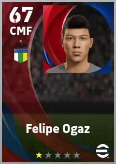 Felipe Ogaz eFootball 2026 player card — 67 OVR CMF