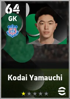 Kodai Yamauchi eFootball 2026 player card — 64 OVR GK