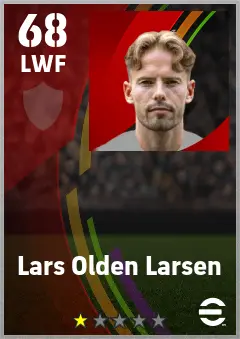 Lars Olden Larsen eFootball 2026 player card — 68 OVR LWF