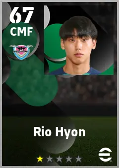 Rio Hyon eFootball 2026 player card — 67 OVR CMF