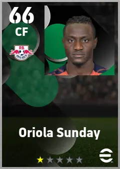 Oriola Sunday eFootball 2026 player card — 66 OVR CF