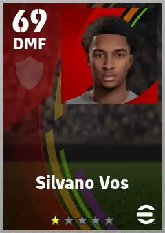 Silvano Vos eFootball 2026 player card — 69 OVR DMF