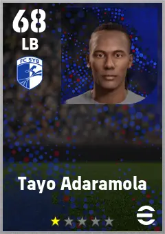Tayo Adaramola eFootball 2026 player card — 68 OVR LB