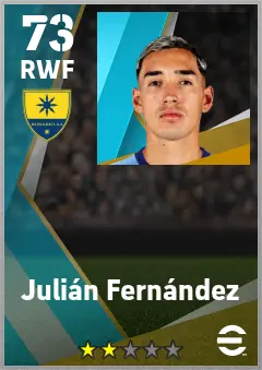 Julian Fernandez eFootball 2026 player card — 73 OVR RWF