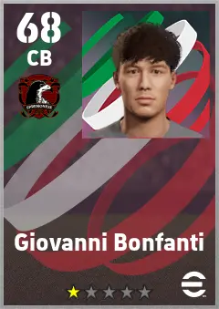 Giovanni Bonfanti eFootball 2026 player card — 68 OVR CB